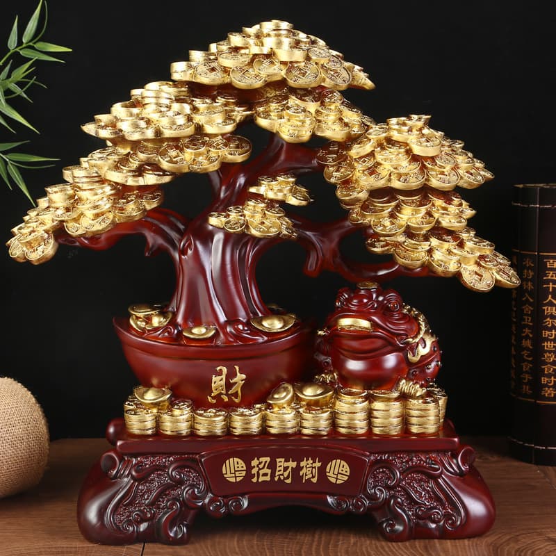 New money tree, money tree, fortune tree, resin handicraft ornaments, office home opening decoration gifts