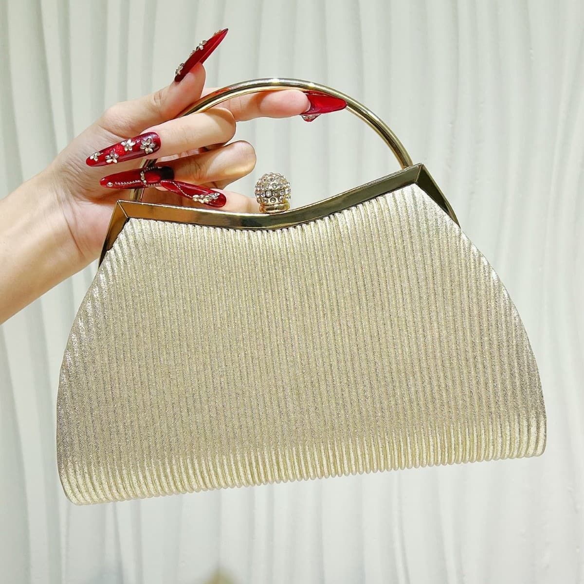 Gold Evening Bag Banquet Bag Party Bag Wedding Bridesmaid Bag Matching Dress Handbag Women's Princess Bag