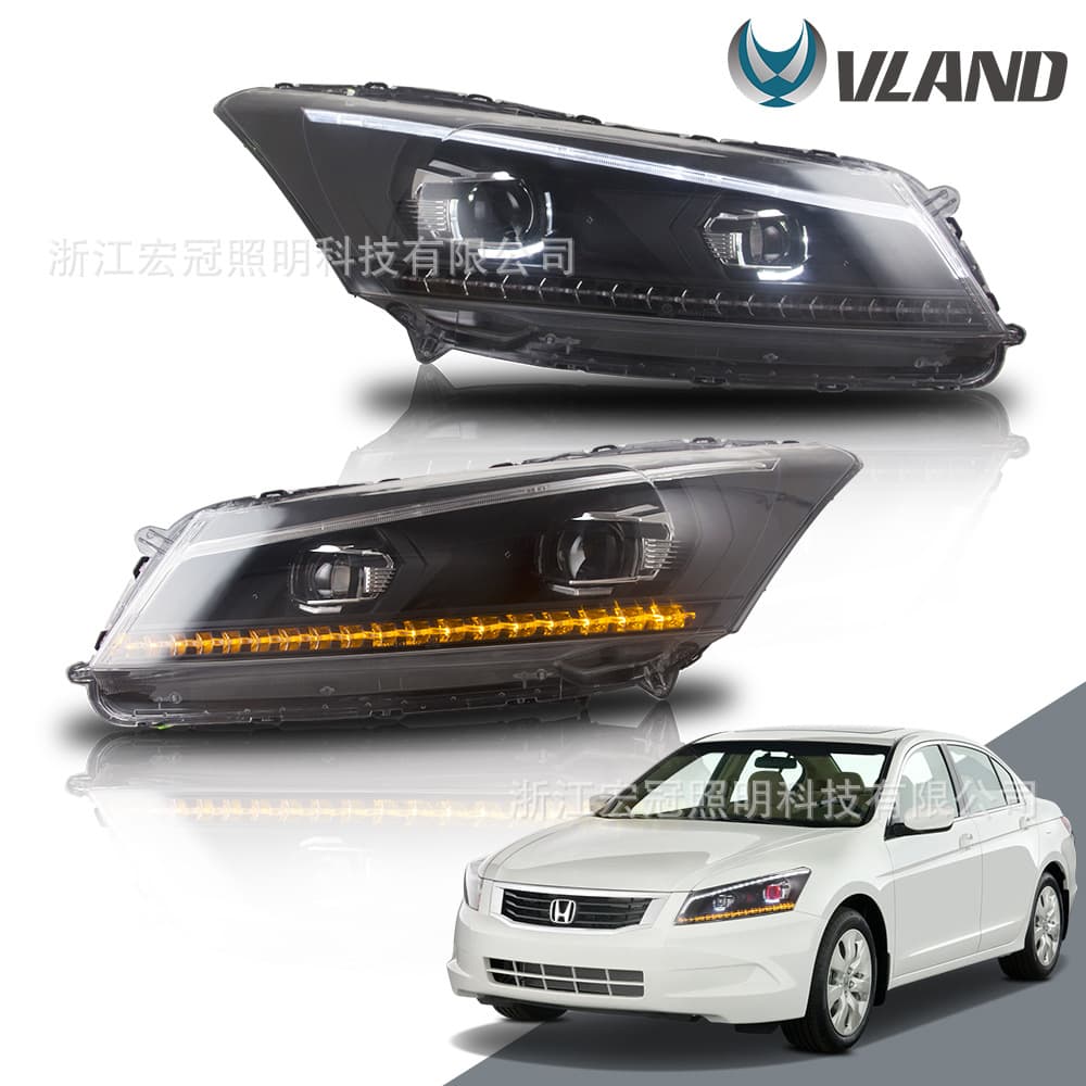 Headlight Assembly with Daytime Running Lights for 2008-2012 Honda Accord