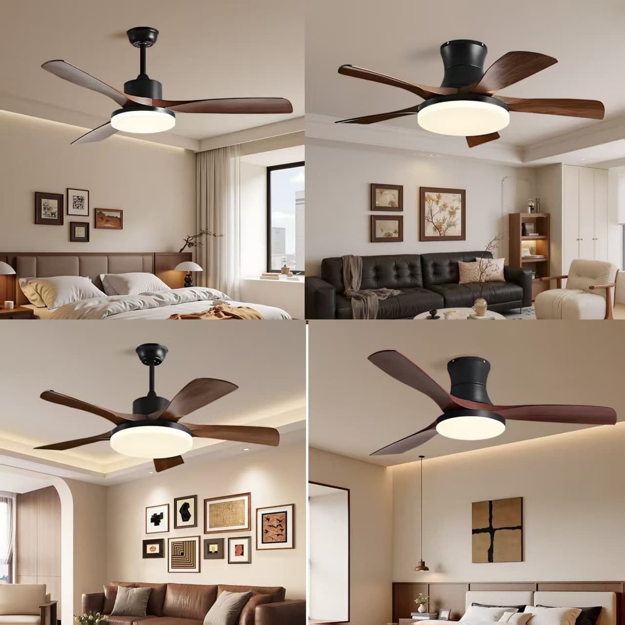 Vintage Straight-Blade Ceiling Fan Light Retro New Chinese Style Ceiling Fan Lamp for Living Room Dining Room Home Large Airflow Ceiling Fan