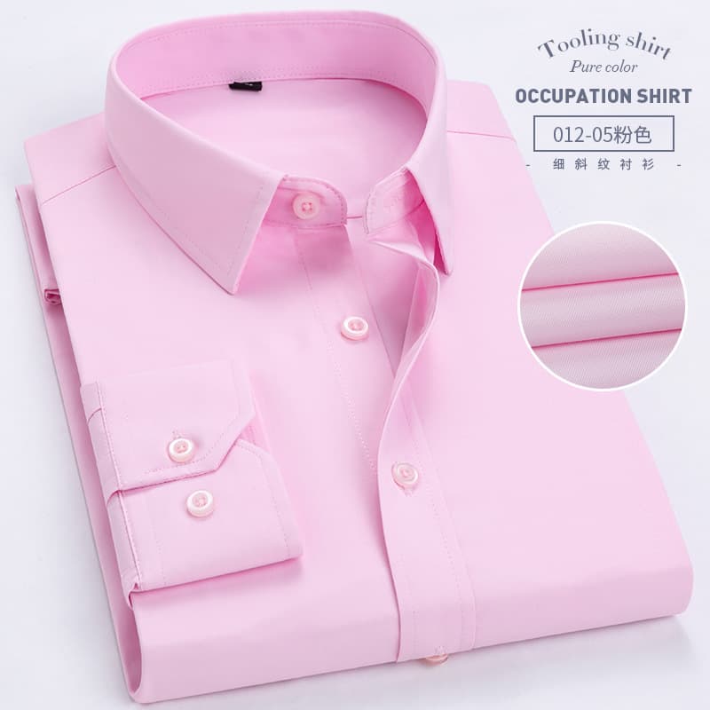 Solid Color Professional Casual Business Long Sleeve White Shirt Groomsman Suit Men's Formal Wear Wedding Work Uniform Stage Chorus Shirt