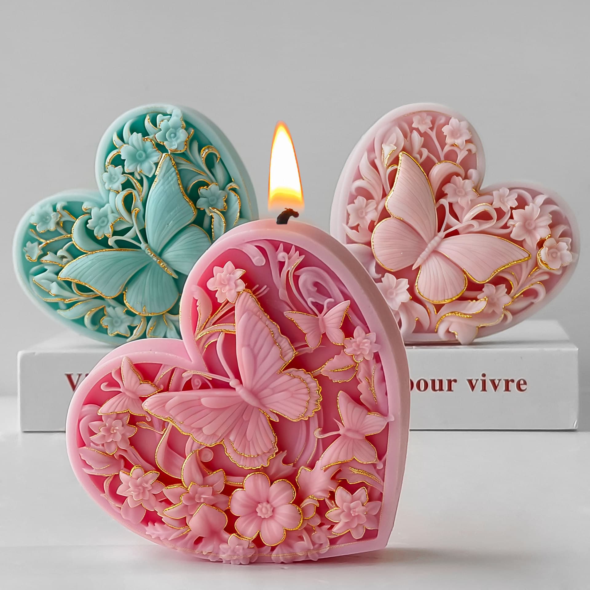 Love Butterfly Candle Silicone Mold DIY Crystal Epoxy Resin Valentine's Day Love Aromatherapy Decoration Ornament Mold