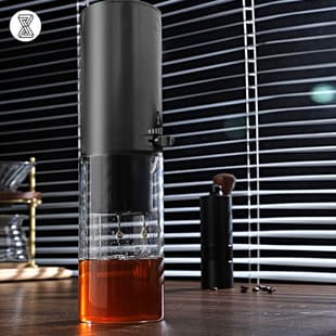 Upgraded New Cold Drip Coffee Maker Push-Pull Drip Hand Brew Coffee Adjustable Flow Rate Cold Brew Ice Filter Glass