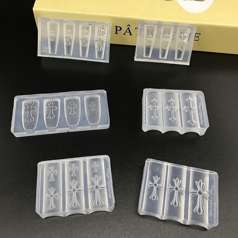 Cross Nail Art Silicone Mold for DIY Nail Tools, Cross Nail Accessories Mold for Wholesale