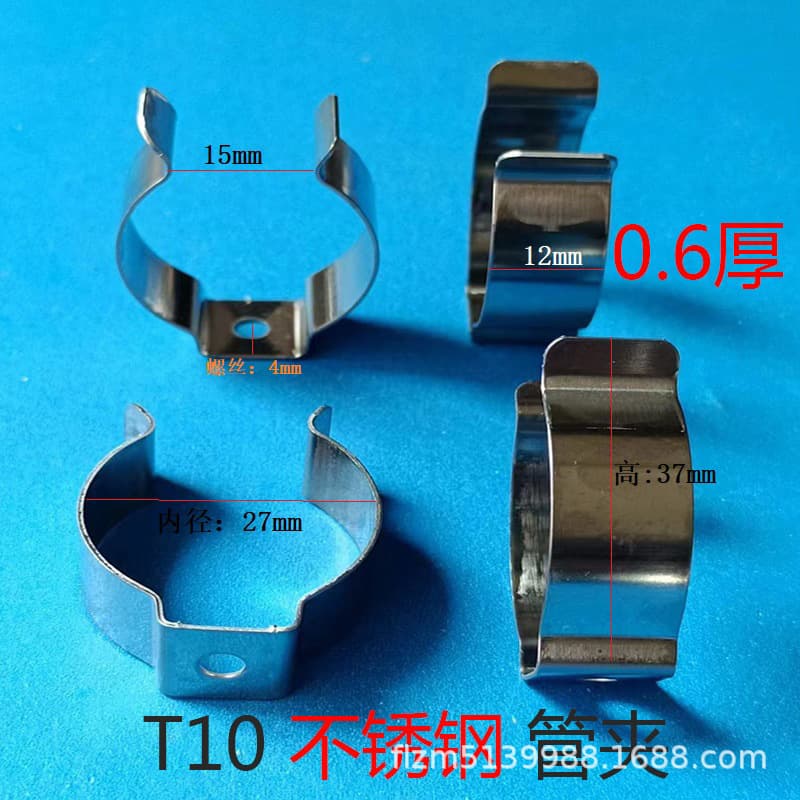 T4/T5/T6/T8 Fluorescent Tube Transparent Clip, T10/T12/T13 Stainless Steel Round Buckle Tube Fixing Clip