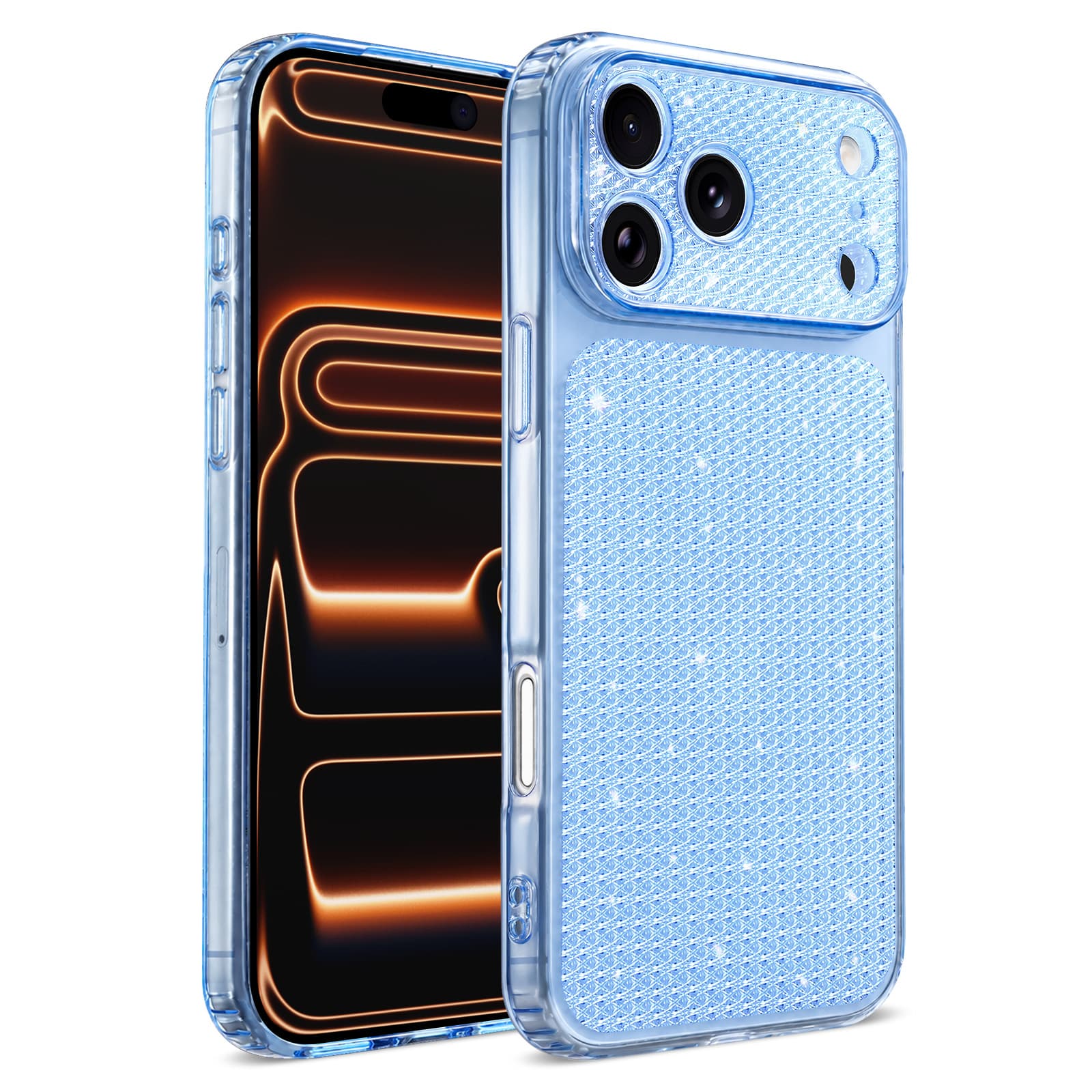 New diamond pattern glitter powder suitable for Apple 17promax mobile phone case iPhone16/15/14 anti-fall case wholesale