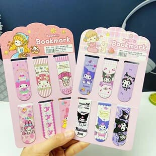 Creative Cartoon Magnetic Bookmark Magnetic Bookmark Clip Double-Sided Bookmark Student Small Gift Kuromi My Melody Sanrio