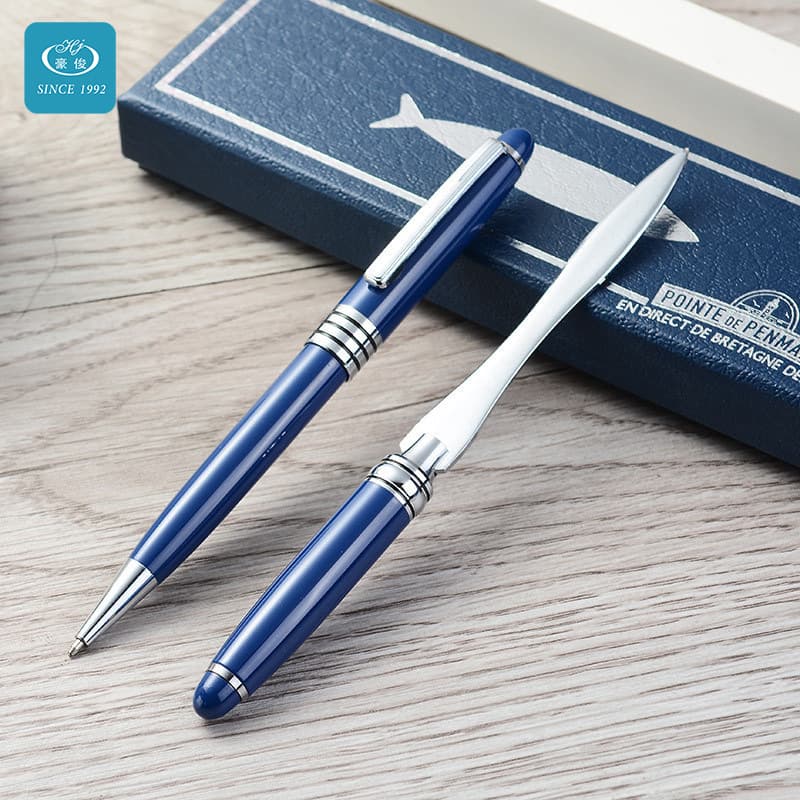 Retro Fashion Letter Opener Pen Ballpoint Pen Gift Set Metal Medium Oil Pen Corporate Gift Custom Logo