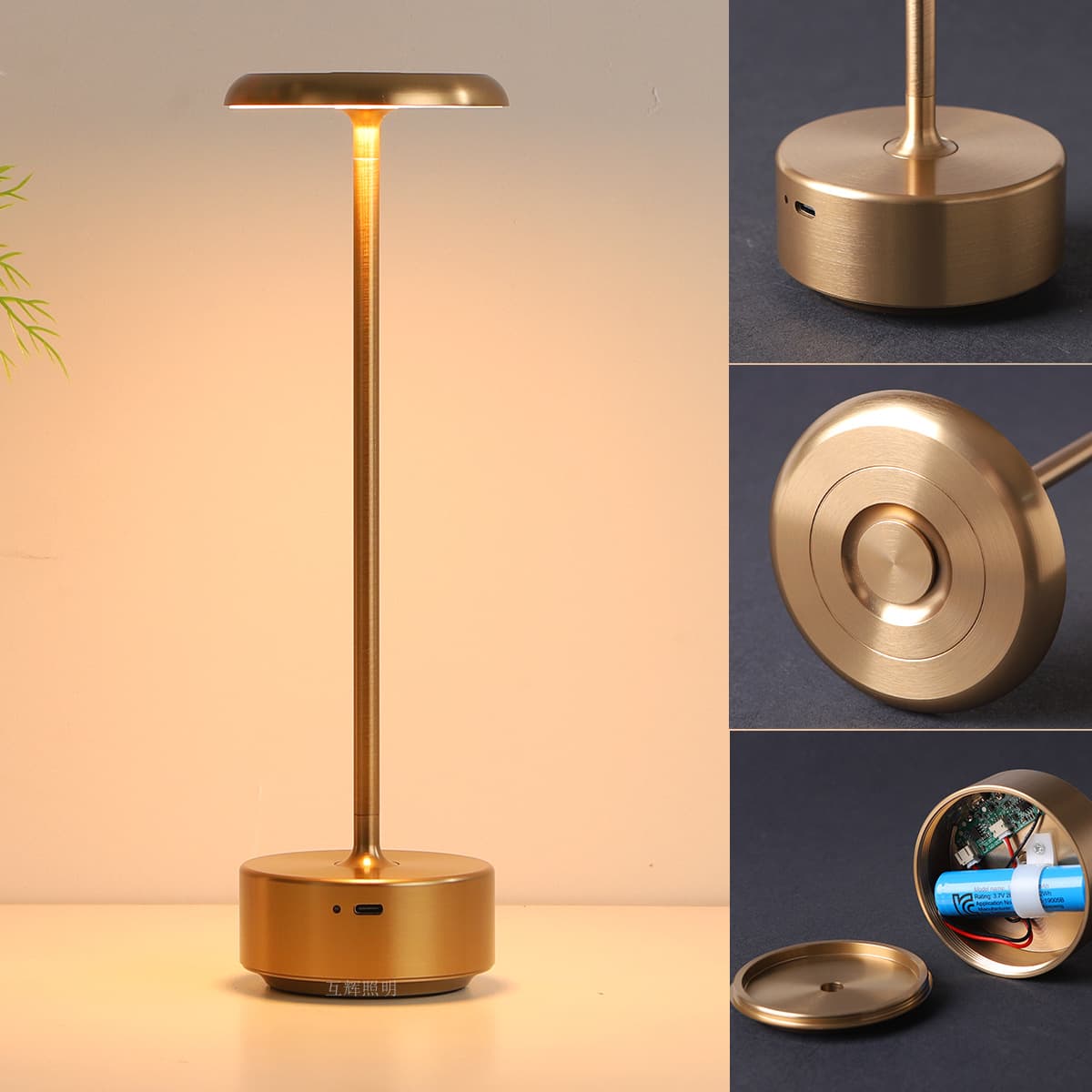 Original high-quality all-aluminum rechargeable LED table lamp, perfect for outdoor dining, camping, bedroom, and bedside use.