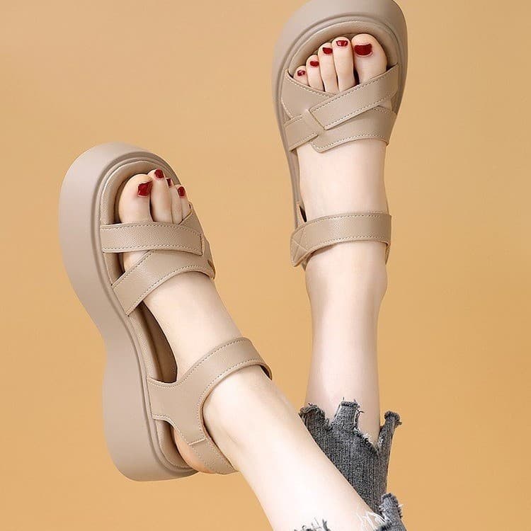 Women's Thick-Soled Sandals 2025 Summer New Style, Casual, Versatile, Lightweight, Non-Slip Roman Sandals with One-Strap, Beach Sandals