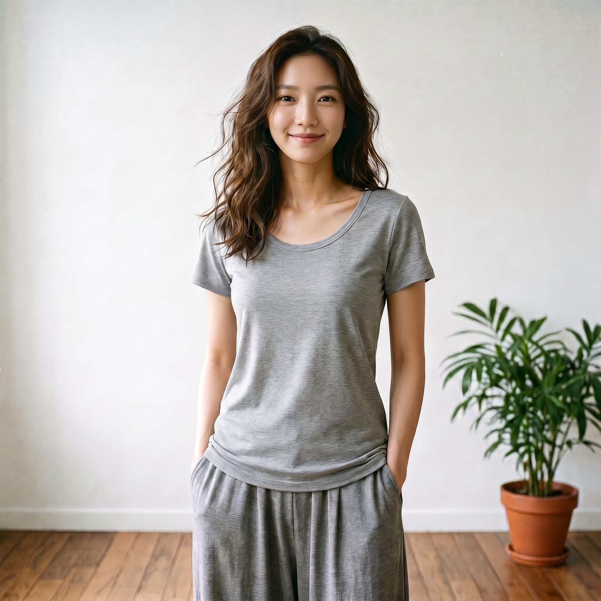 Lyocell U-Neck Ribbed Short-Sleeve Women's T-Shirt 2026 New Summer Slim Fit Solid Color Inner Top