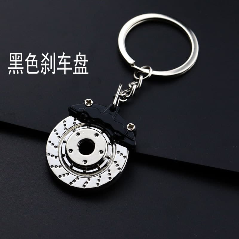 Creative Metal Keychain Turbo Gear Shift Wheel Hub Brake Disc Shock Absorber Caliper Car Keychain Pendant Wholesale