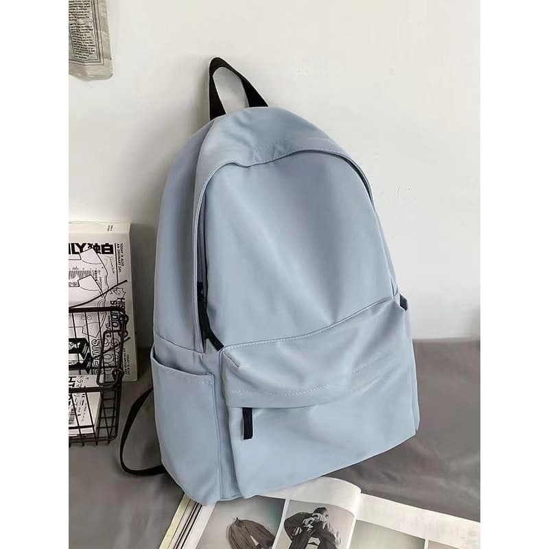 Backpack for female students, versatile solid color schoolbag, large capacity backpack, elementary school, junior high school student, high school student, university Korean version