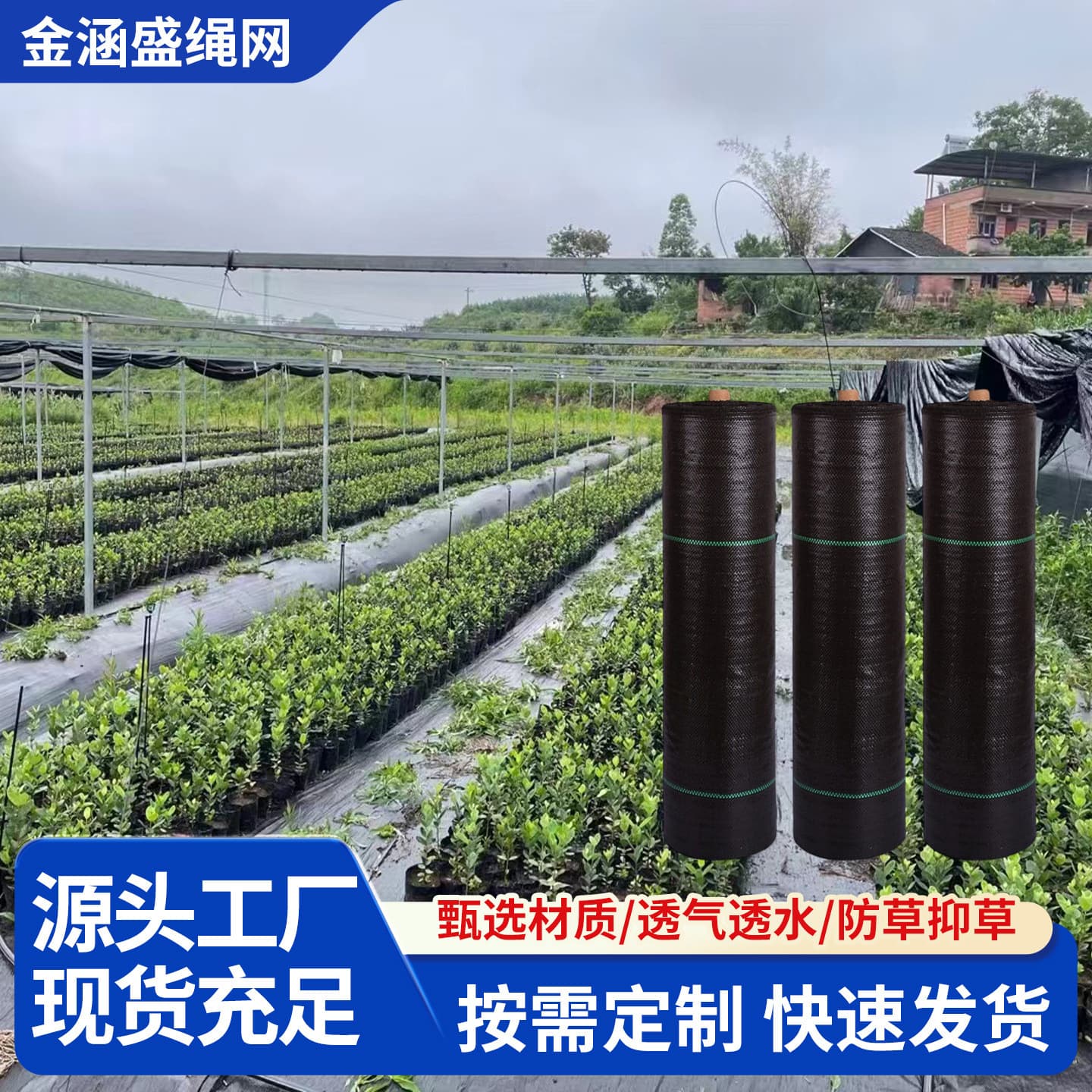 Weed Barrier Fabric Anti-Aging Weed Mat PP Woven Ground Cover for Greenhouse Agricultural Gardening