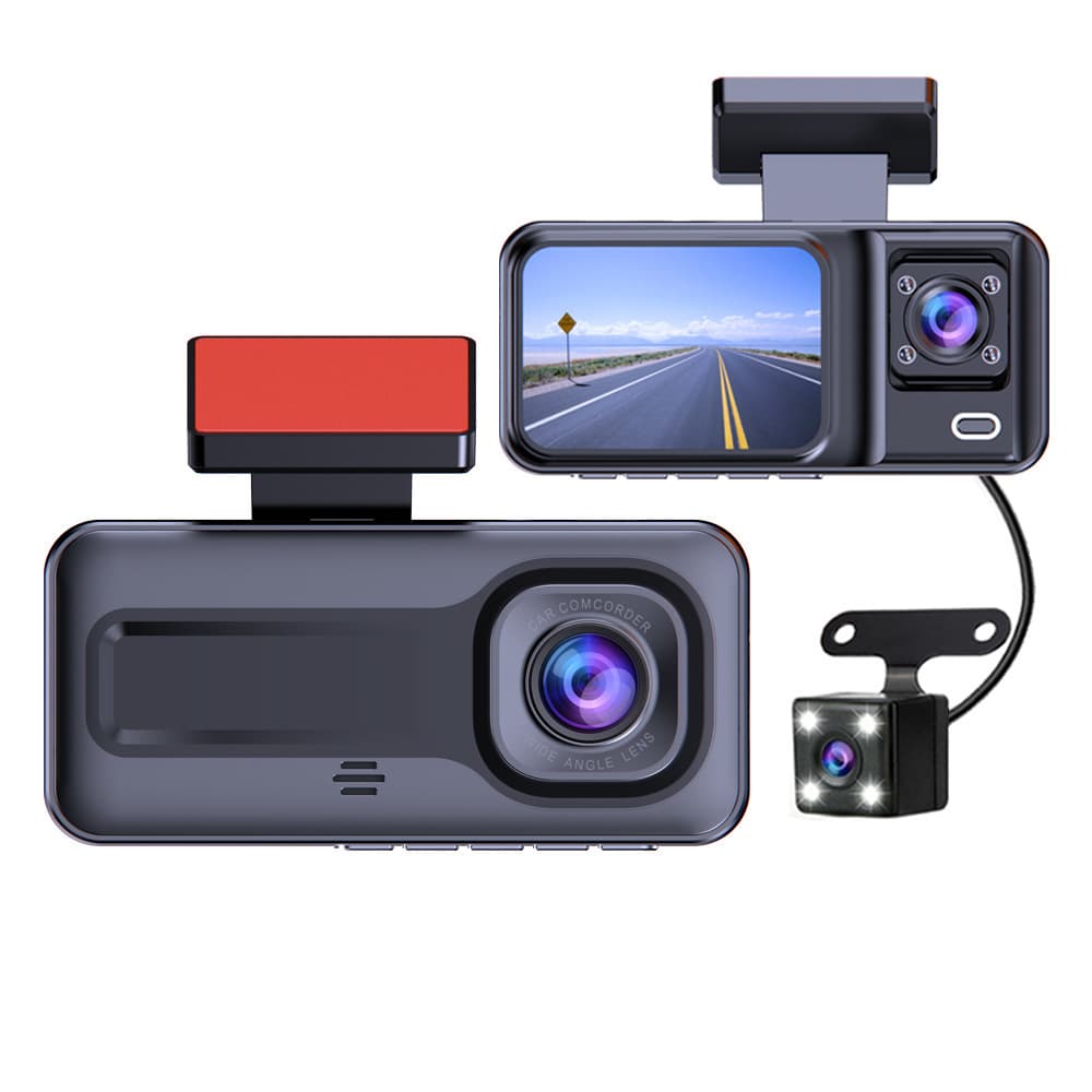 Triple Lens Dash Cam New HD Night Vision Camera WiFi Connectivity Triple Lens Dash Cam DVR