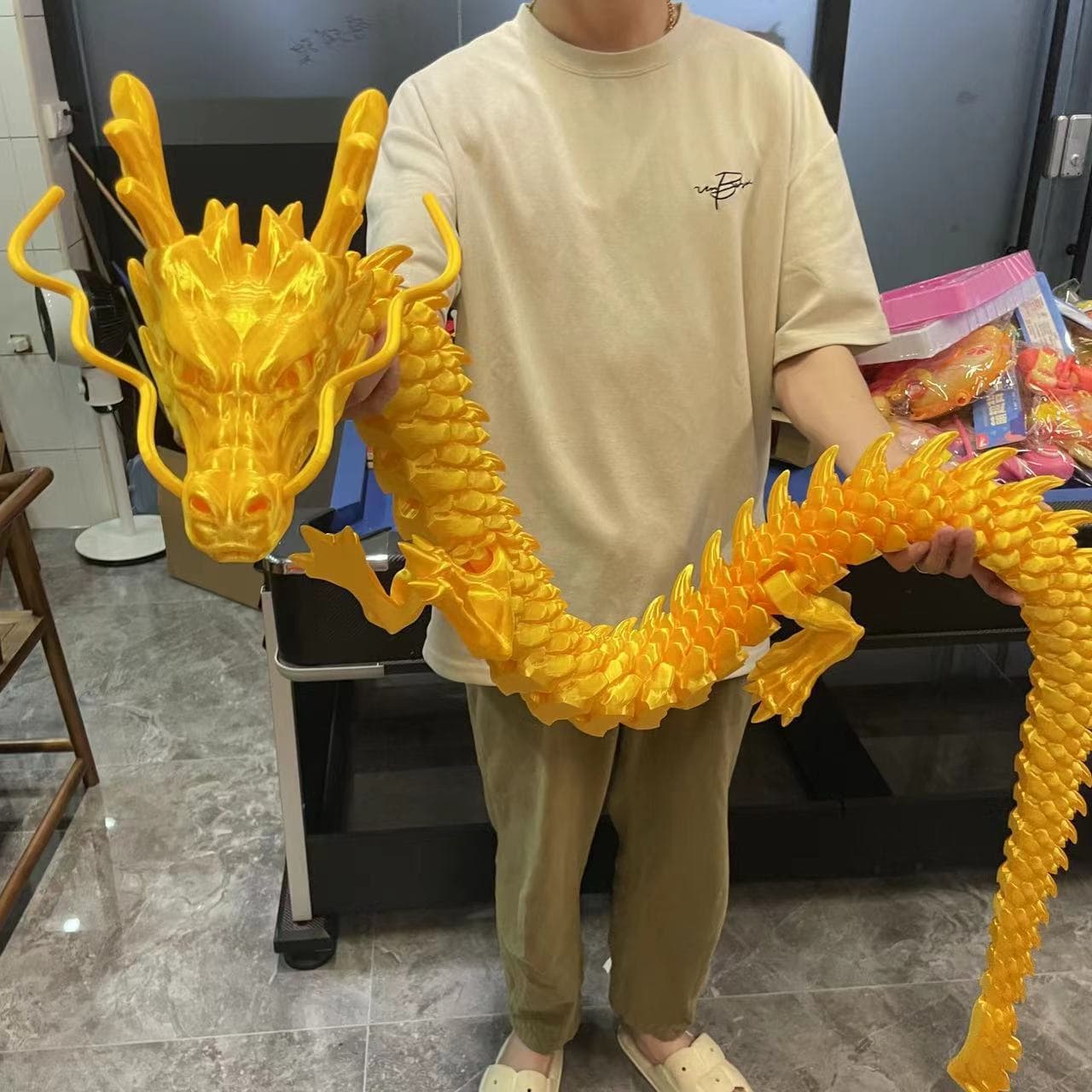 New 3D Printed Chinese Dragon Crystal Dragon Flying Dragon Desktop Ornament Dys Figurine Craft Small Toy Wholesale