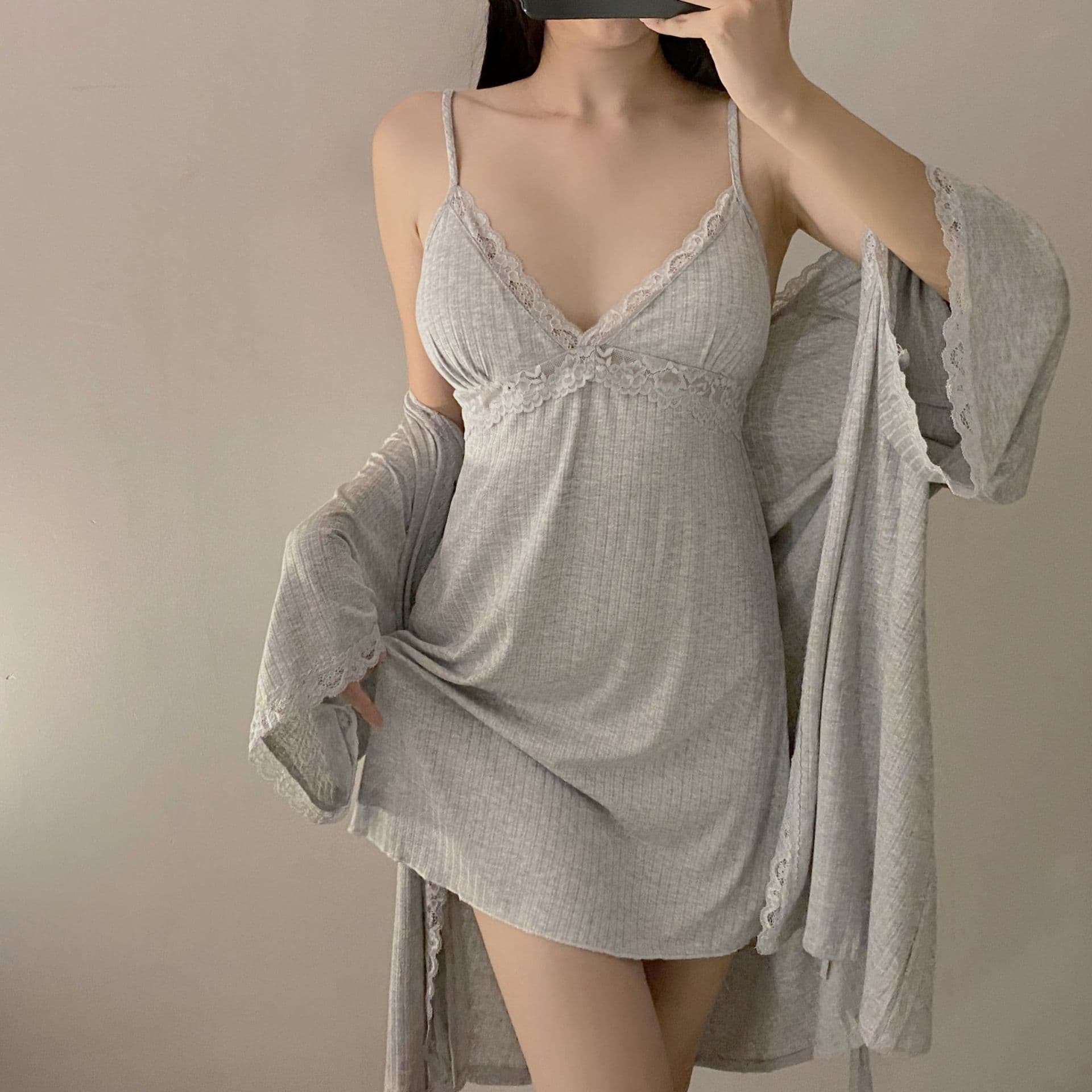 Men's Pajamas Robe Nightgown Bathrobe Cotton Sleepwear Casual Comfortable Breathable Sleepwear