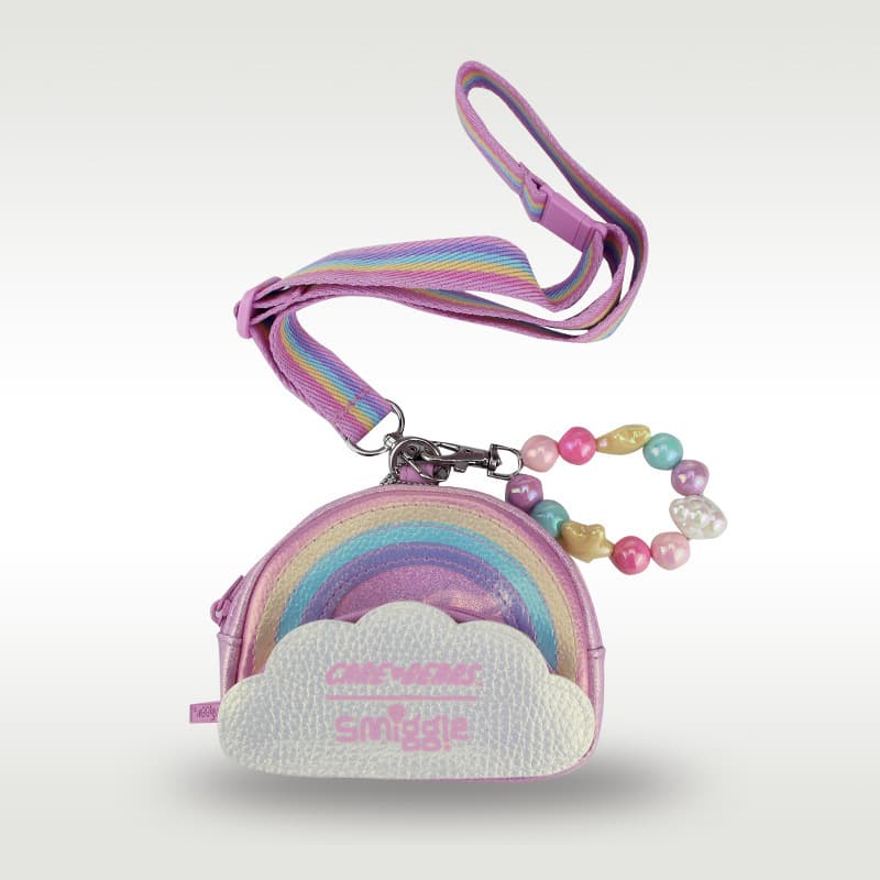 Australian Smiggle Wallet for Kids Student Card Holder with Lanyard, Playful Bear Storage Wallet, Rainbow Cute Gift