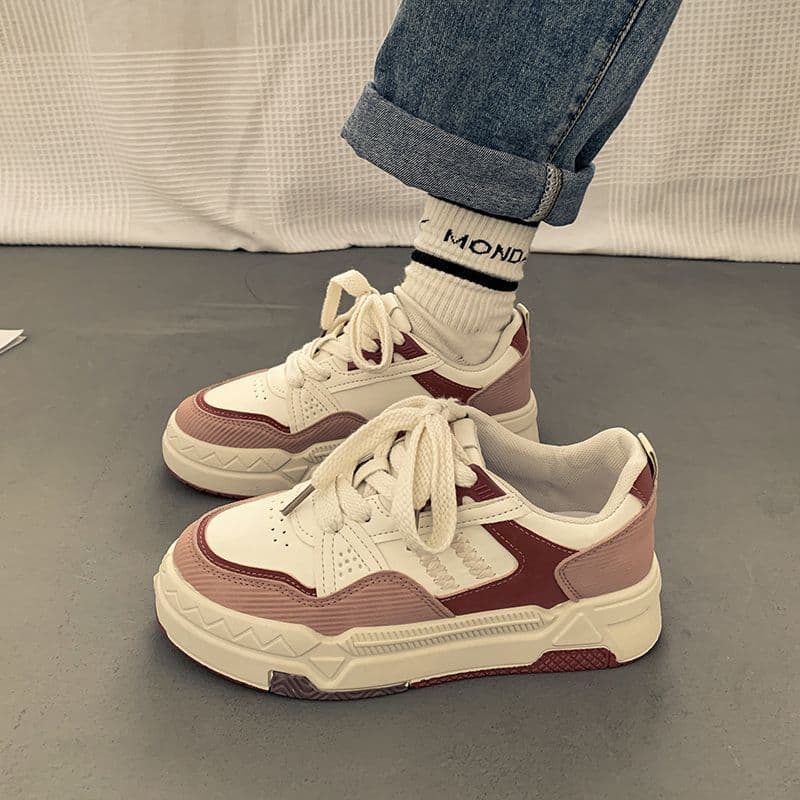 Wheat Spike Hot-Selling White Shoes for Women 2025 New Spring/Autumn Campus Versatile Thick-Soled Casual Sports Sneakers