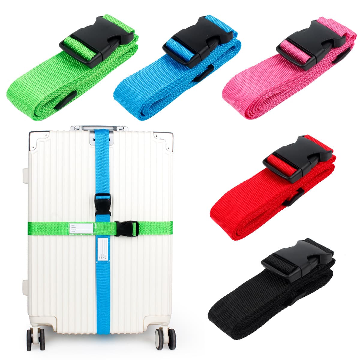 Cross-Border Bestseller Straight Luggage Strap, Suitcase Tie-Down without Password, 3.8cm Safety Anti-Burst Reinforcement