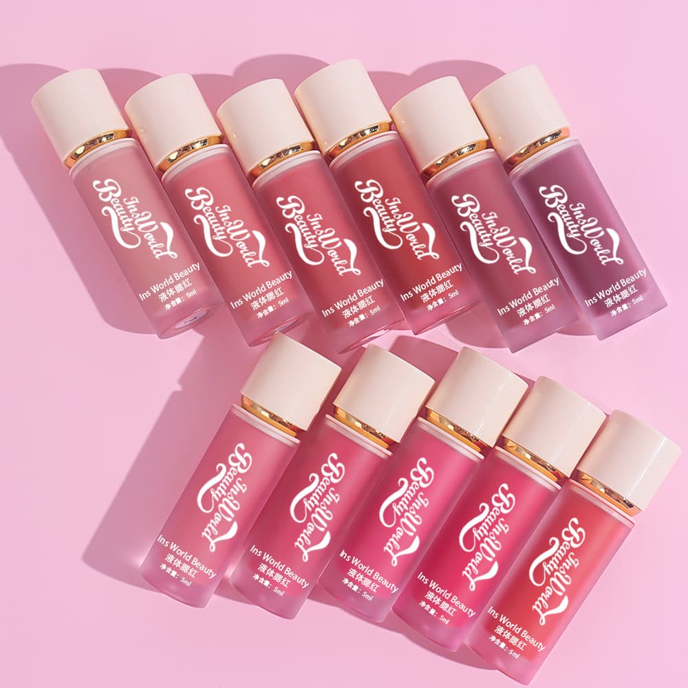 Cross-border no logo small batch printable moisturizing blush rouge liquid makeup liquid blush