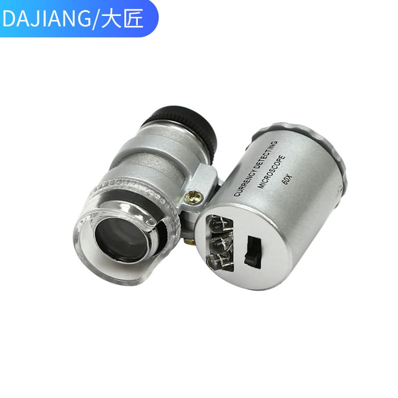 60XLED banknote inspection with light portable pocket microscope jewelry inspection magnifying glass LED light 9882