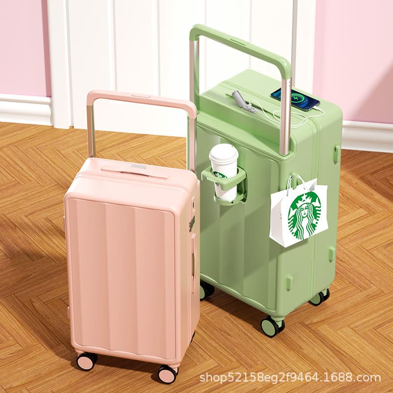 Large Capacity Women's Luggage 2024 Wide Pull Rod Suitcase Durable Multi-Functional Travel Password Box with All-Wheel Rotation