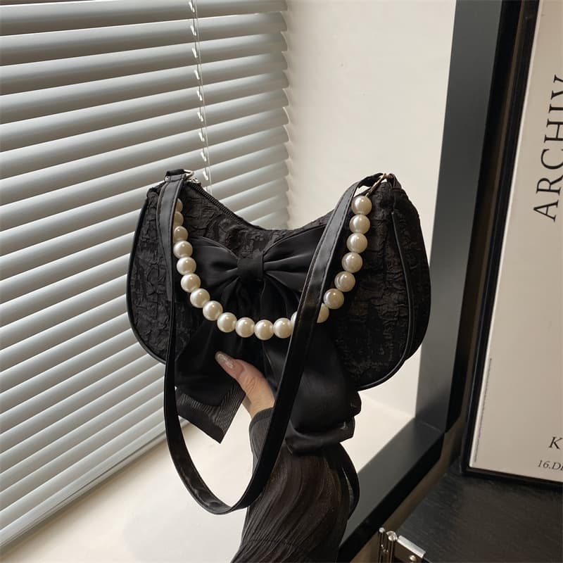 Trendy Bow Bag for Women Summer 2025 New Fashion Pearl Underarm Bag Versatile Shoulder Bag