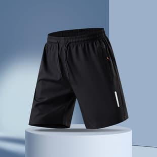 Cross-border Hot Selling Ice Silk Sports Shorts for Men Summer Thin Quick-Dry Casual Five-Point Loose Elastic Beach Shorts