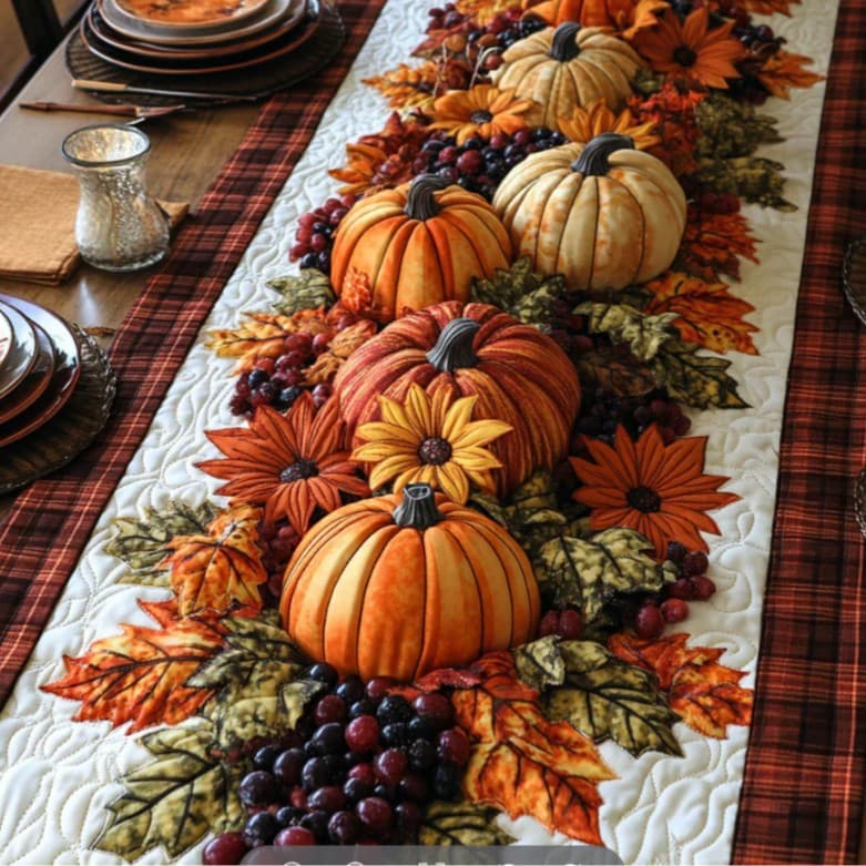 Cross-Border Trade Exclusive Pumpkin Pattern Quilted Tablecloth Digital Print All-Season Use Customizable MOQ 1