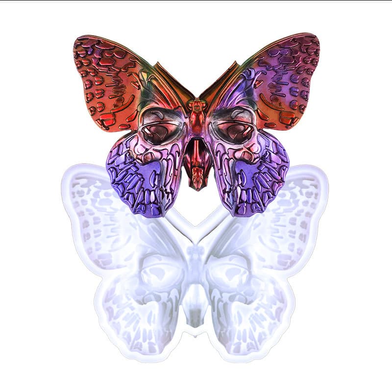 Semi-3D Skull Butterfly Pendant Epoxy Resin Mold DIY Halloween Decoration Pendant Skull Butterfly Silicone Mold