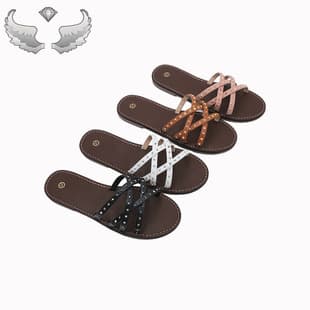 Factory Wholesale New Slippers Women's Flip Flops Summer Fashion Cross Strap Slippers Ladies Slippers