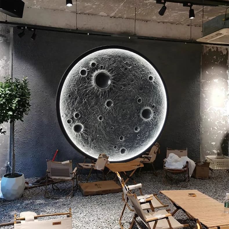 3D Relief Moon Wall Light for Entryway Decoration, Photo Backdrop Wall Lamp