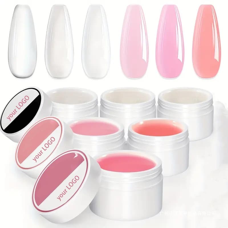Cross-Border Hot-Selling Four-In-One Painless Structure-Building Extension Gel, High-Hardness Shaping Gel, Nude Transparent Color Paper Tray Extension Gel