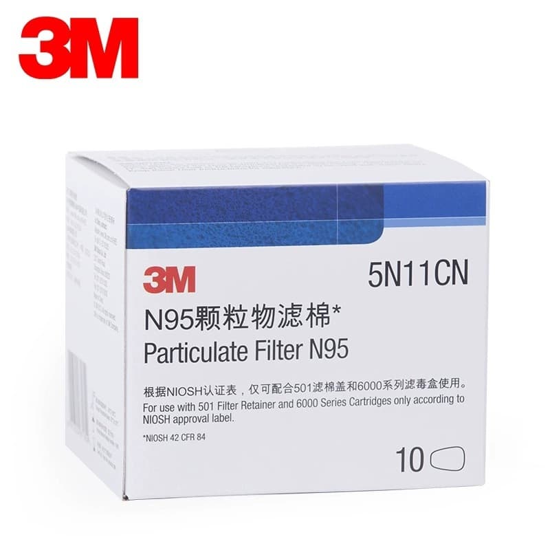 3M filter cotton 5N11cn with 6000 filter cartridge for gas masks, KN95 dust filtration filter cotton.