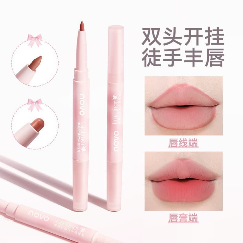 novo Soft Matte Dual-Ended Lip Liner Pencil for Lip Shaping Nude Lipstick Lip Pencil Affordable Domestic Cosmetics
