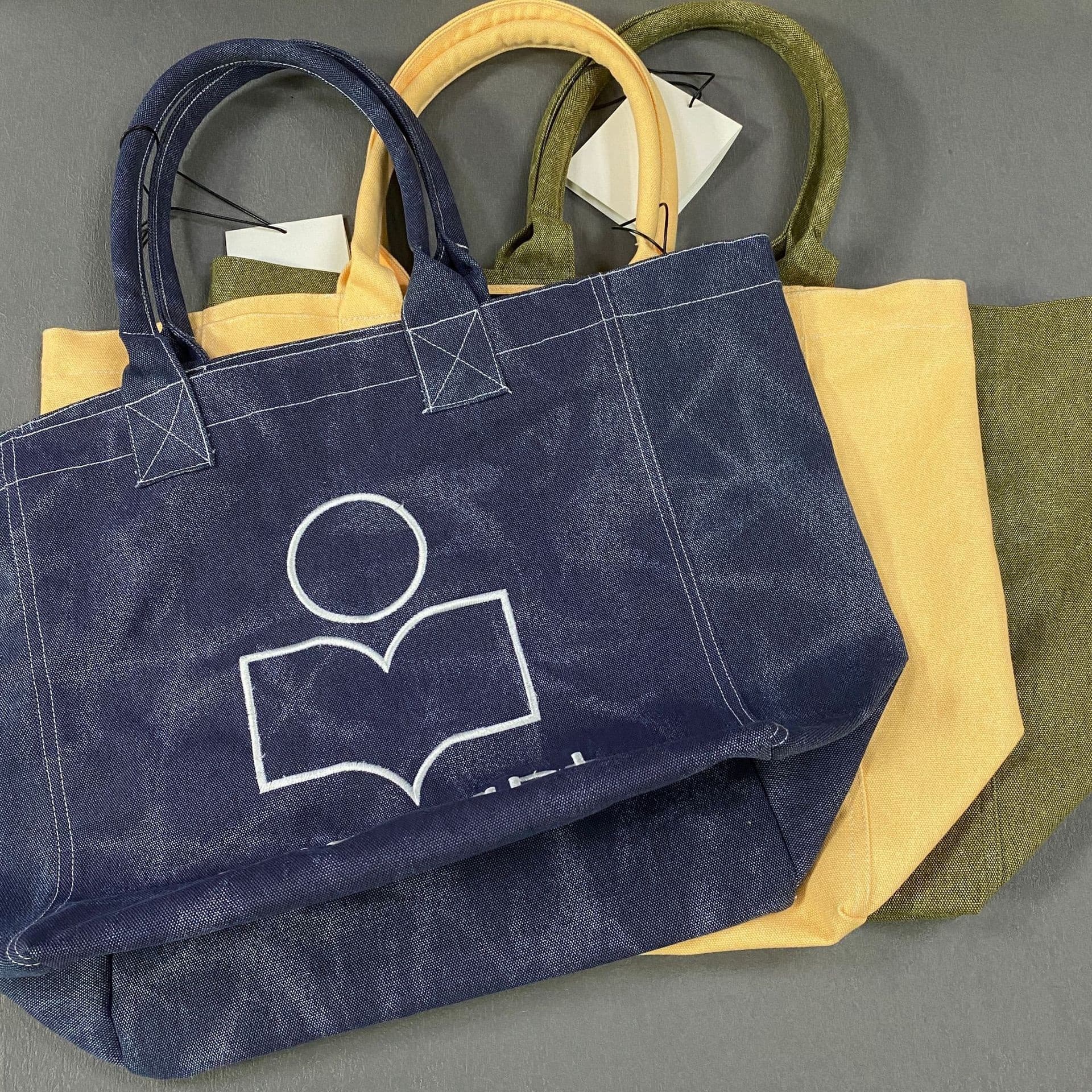 Rakuten Export Japan-Korea Mar Canvas Bag, Casual Large Shopping Tote Bag with Embroidery Logo