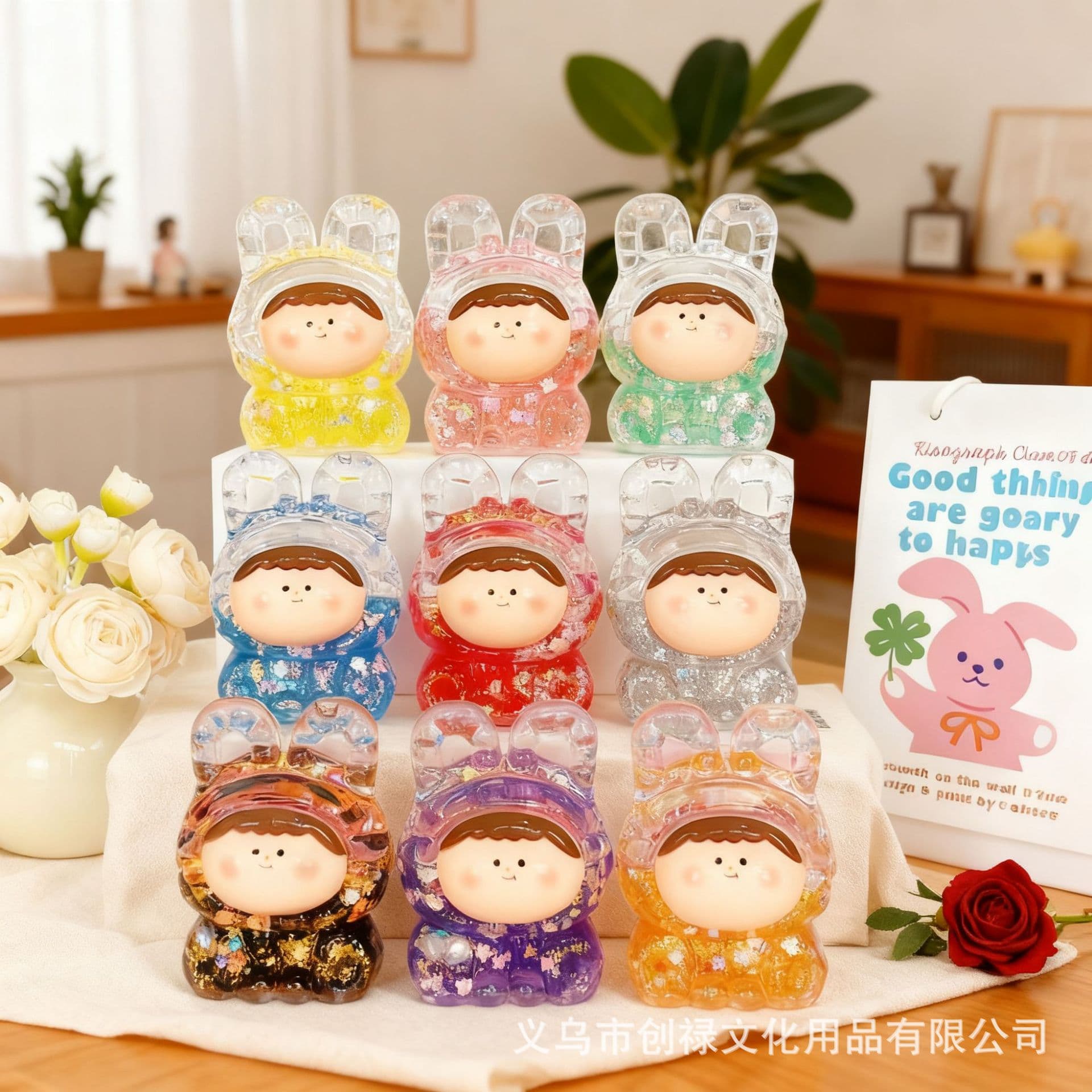 Douyin Large Cute Lilith Blind Box Glow-in-the-Dark Extra Large Ornament Oil-Filled Flash Hourglass Display Stand Small Gift