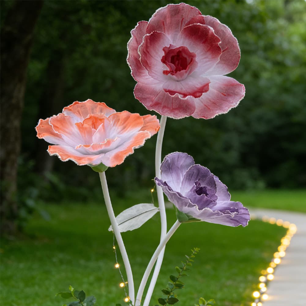 Large Artificial Gradient Linen Peony Flower for Wedding Beauty Display, Window Decoration, and Mall Props
