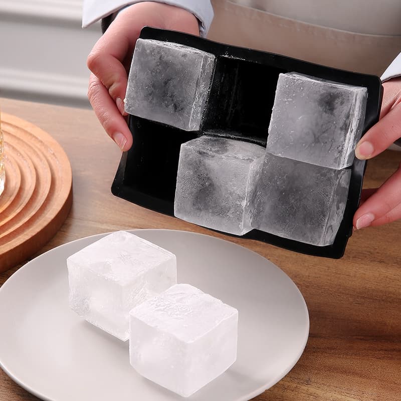 Large Square Ice Cube Mold for Whiskey Chilling Beverages Ice Ball Box Bar Cocktail Freezing Tray