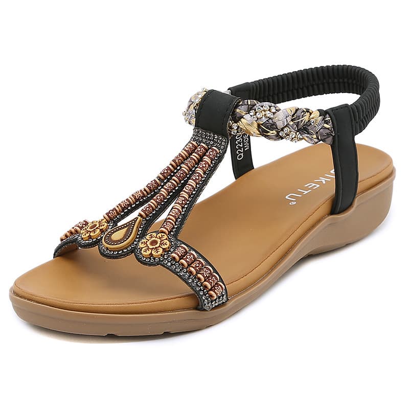 2230-3 Amazon 2025 Summer New Arrival Versatile Fashionable Women's Sandals with Elastic Band, Lightweight and Comfortable Slippers