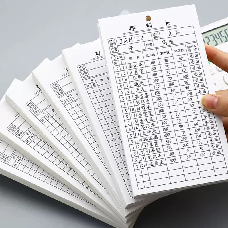 Wholesale inventory card warehouse inventory table material sending and receiving card purchase, sales and inventory form inventory table identification card