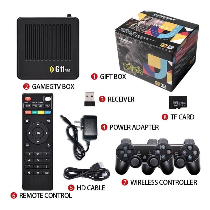 Cross-border G11 PRO Dual System TV Box Open Source Game Console Android 9.0 Wireless PSP God of War Games