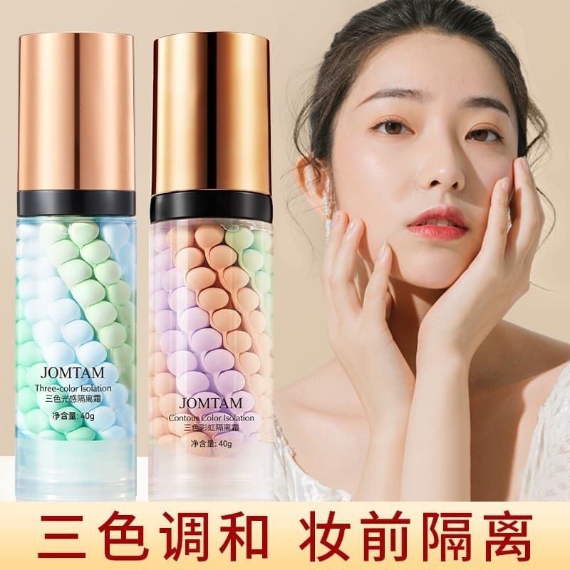 Jiumeitang Three-Color Rainbow Isolation Cream 40g Brightening Makeup Primer Natural Bare Makeup Isolation Cream Factory Chinese Wholesale
