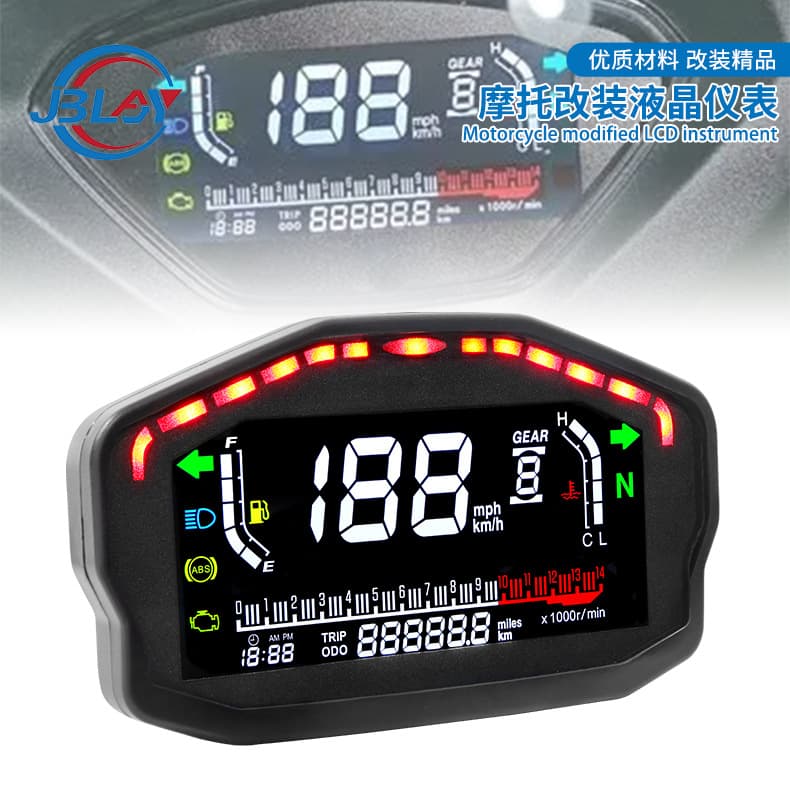 Motorcycle Modification Ducati Dashboard LED LCD Instrument Fuel Water Temperature Gauge Odometer Gear Indicator Speedometer