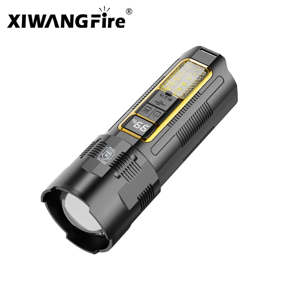 Cross-border bright outdoor mini bright flashlight with ultra-long battery life telescopic label double switch multi-function flashlight