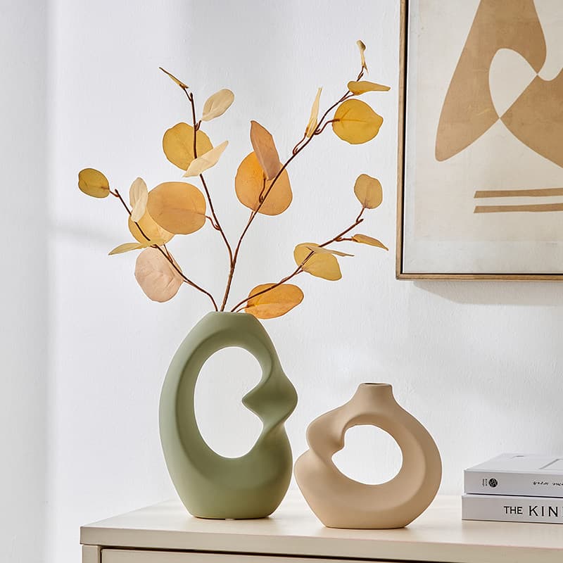 Morandi abstract French art vase ornaments living room entrance simulated flower arrangement light luxury high-end decoration