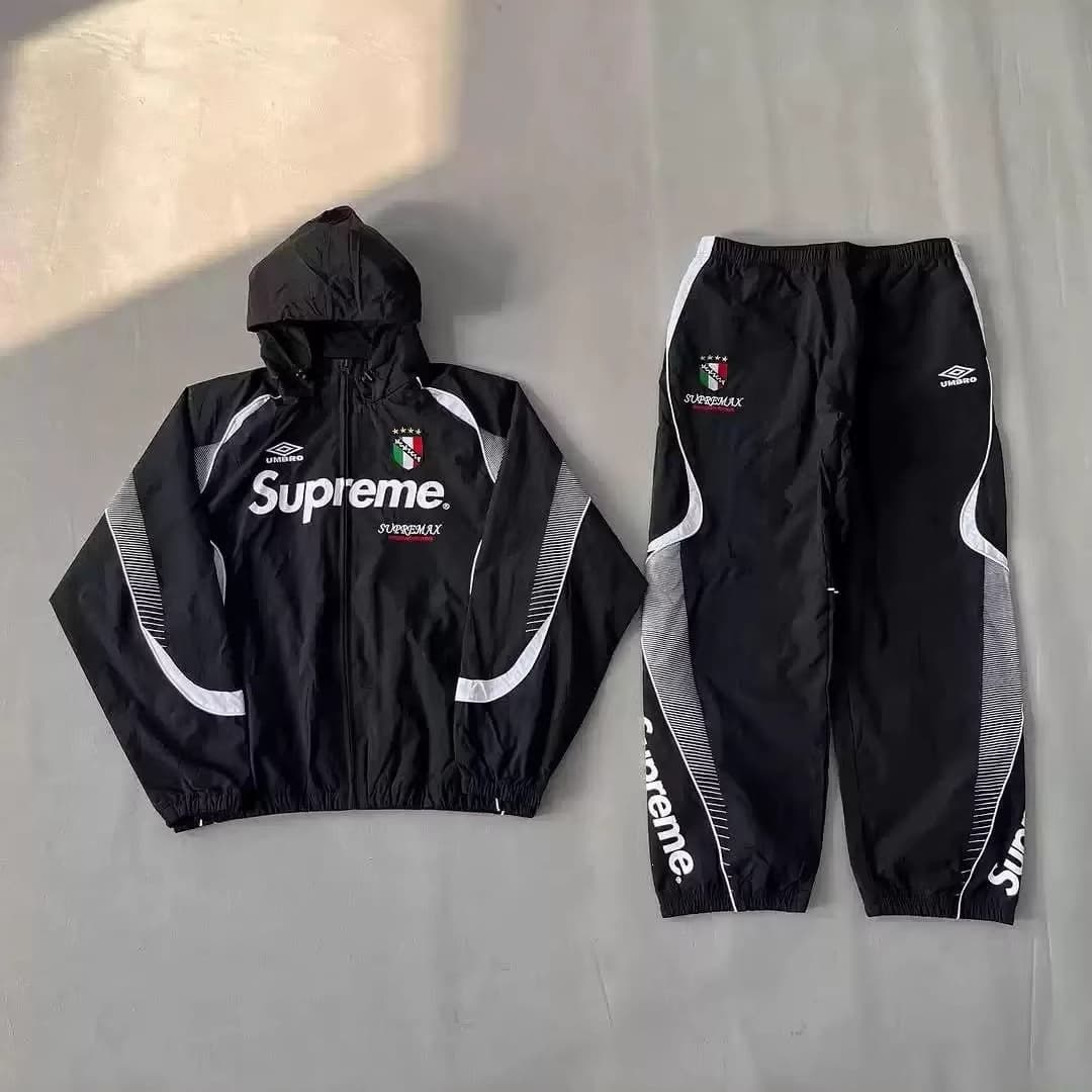 Cross-border Sup Tracksuit trendy sportswear suit jacket+pants assault jacket sweatshirt jacket