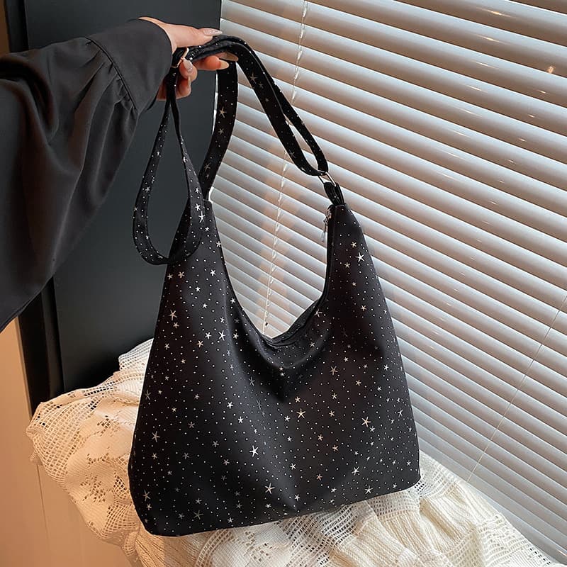 Korean style ins style star tote bag for women 2026 new large capacity cute commuter shoulder bag versatile nylon bag
