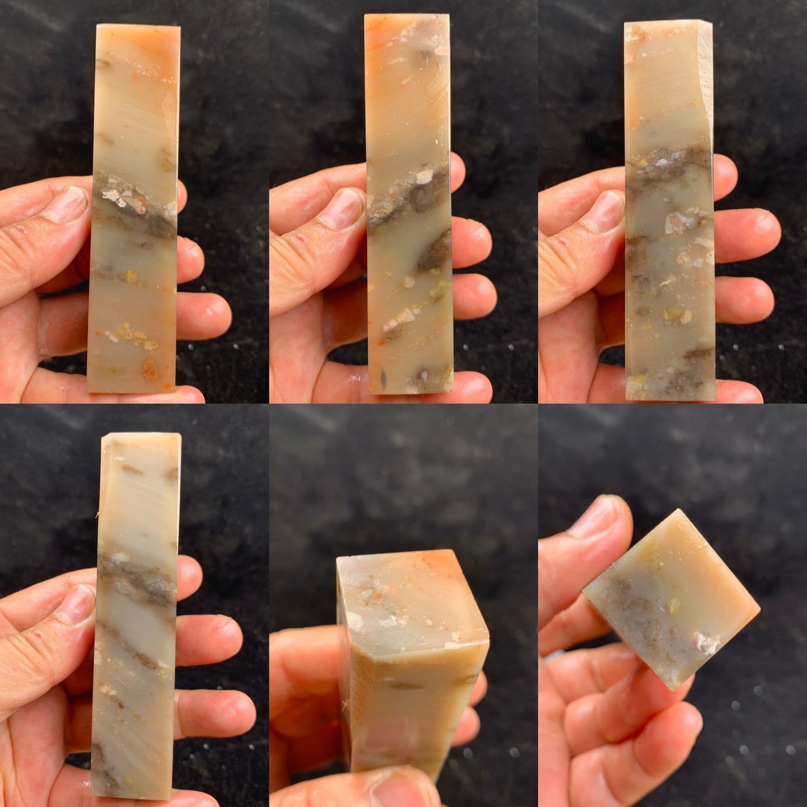 Laos Stone Shoushan Variety Stone Practice Plain Seal Shoushan Stone Seal Material Name Engraving Material Jade